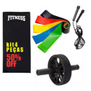 Kit de Treino Funcional FitMode® – Colchonete, Roda Abdominal, Elásticos e Corda de Pular para Atividade Física em Casa 40+